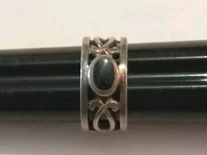 Vintage Black Onyx Sterling Silver Ring Size 7.25 - Picture 1 of 15