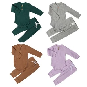 Long Sleeve Newborn Baby Boy Girl Clothes Bodysuit Romper Tops + Pant Sets 2025 - Picture 1 of 14
