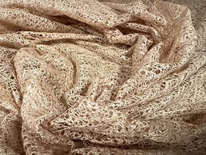 Lightweight Crochet Knit Lace Dress Fabric, Per Metre - Nude - Picture 1 of 3