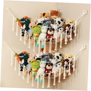 2 Pack Stuffed Animal Storage Hammock Net, Nursery Hanging Organizer for Teddy - Picture 1 of 7