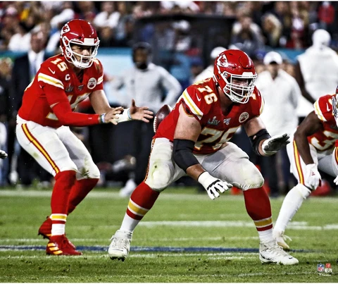 Patrick Mahomes Kansas City Chiefs Unsigned Super Bowl LIV Hike Photograph Cover