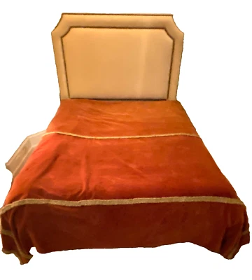 Colcha colcha estilo renacentista antiguo terciopelo rojo con borde de bucle 87"x95" Foto 1 de 4