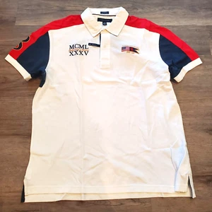 NWT Tommy Hilfiger Men's XL Short Sleeve Polo Shirt USA Flag Embroidered Logo - Picture 1 of 14