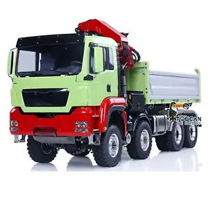 1:14 LESU 8X8 Hydraulic 3 Way RC Dumper Crane 2Speed Tipper w/ Light Sound - Picture 1 of 12