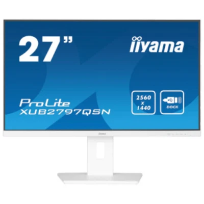 IIYAMA 27" ProLite QHD 100Hz 1ms PD65W IPS White 16:9 Monitor XUB2797QSN-W2 - Image 1 of 4