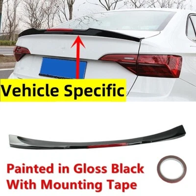 W/RED REFLECTOR FITS 2019-2024 VW JETTA MK7 & GLI GLOSS BLACK TRUNK SPOILER WING - Image 1 of 4
