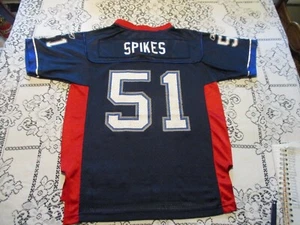BUFFALO BILLS TAKEO SPIKES #51 REEBOK FOOTBALL JERSEY YOUTH MED = ADULT SM RARE - Picture 1 of 11