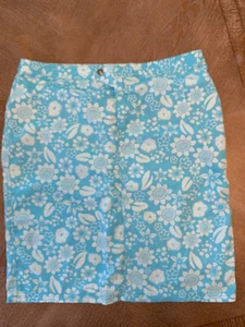 Columbia Sportswear Skirt Floral Print Blue Polyester Sz 14 Waist 35” Length 22” - Picture 1 of 5