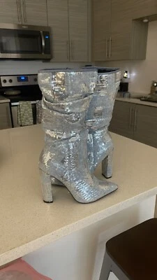 Botas de mezclilla y lentejuelas SHEIN talla 8/39 Foto 1 de 4