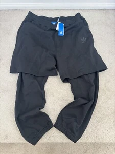 New Mens adidas Originals Winter Sweat Pants Black Trousers with Shorts Size XL - Picture 1 of 8
