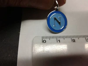 ciondolo calcio napoli argento 925 diametro 1cm + spillino ottone giacca 13mm - Picture 1 of 7