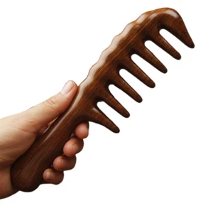 Haarkämme,Großer breitzinkiger Holzkamm, antistatischer Massagekamm, Holzhaarkam - Bild 1 von 7