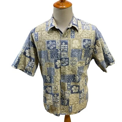 Half Moon Bay Men's XL Short Sleeve Floral Hawaiian Button Down Shirt Tribal - Image 1 of 4