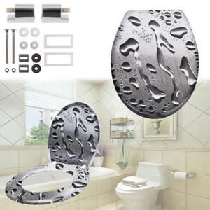 WC Sitz Absenkautomatik Toilettendeckel Toilettensitz Klobrille Waschraum O Form - Bild 1 von 12