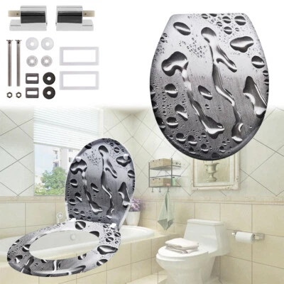 WC Sitz Absenkautomatik Toilettendeckel Toilettensitz Klobrille Waschraum O Form - Bild 1 von 4