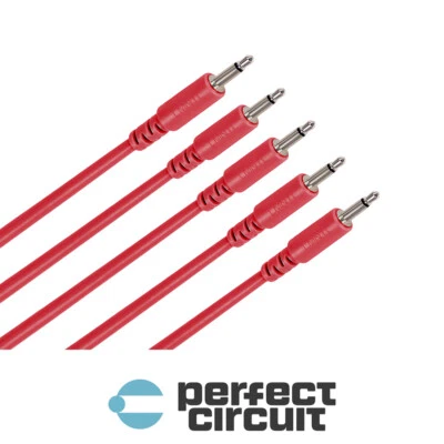 LMNTL 24" 3.5mm Eurorack Modular Synth Patch CABLE - RED - 5 PACK - PCA