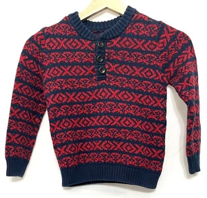 250019 Suéter Pullover Niños 3 4 5 COLECCIÓN TÉ Rojo Azul Mezcla Algodón Usado en Excelente Condición - Imagen 1 de 3