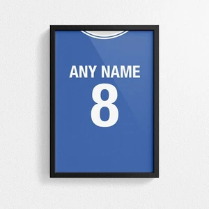 Personalised Cardiff City Football Colours Poster Frame Print Birthday Christmas - Picture 1 of 12