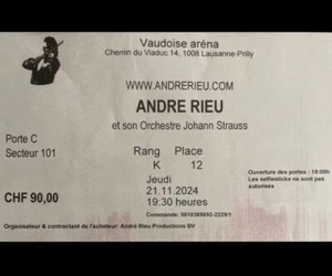 André Rieu Tickets Schweiz 21.11.2024 (2x) VB!!! - Bild 1 von 2