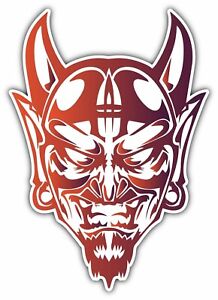 Devil Satan Face Evil Demon Lucifer 666 Car Bumper Vinyl Sticker Decal 3.5"X5"
