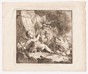 Exlibris Francois Boucher/Le Gac De Lansalut Bretagne Treguier Arms 18e - Picture 1 of 1