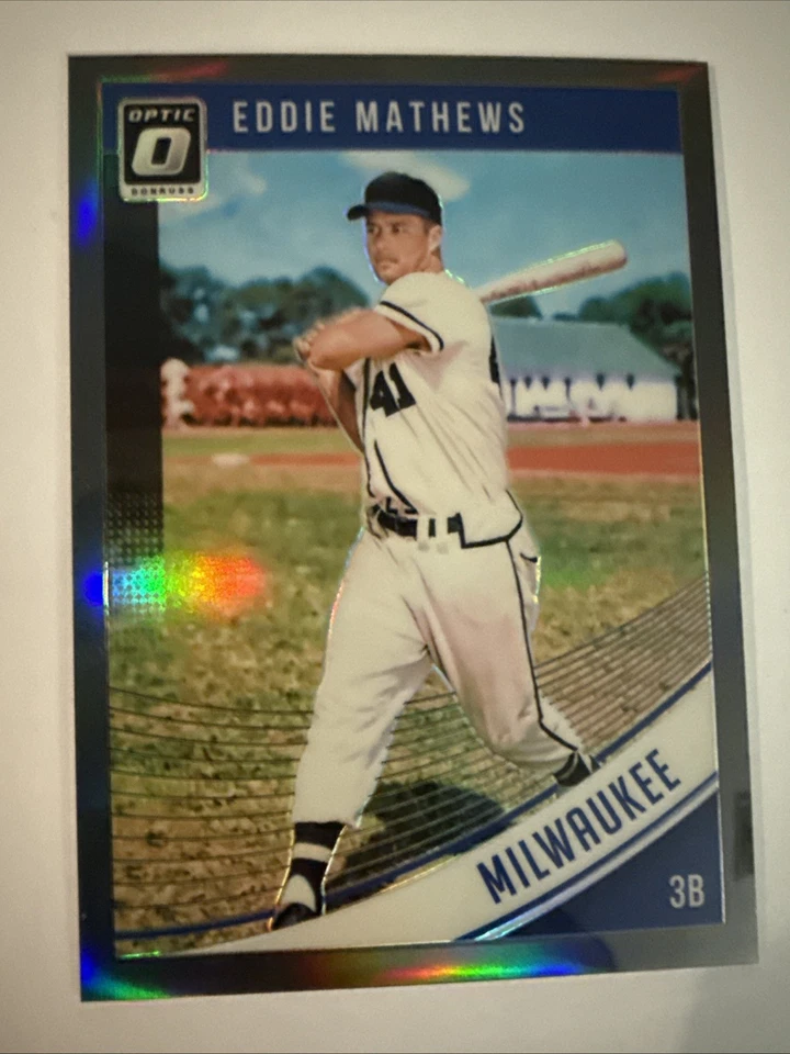 2018 Donruss Optic Eddie Mathews Black Prizm /25 #69 - Image 1 of 4