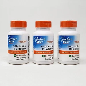 Doctors Best Fully Active B Complex with Quatrefolic 3x30= 90 VegCap Exp: 10/26 - Picture 1 of 3
