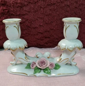 Vintage Kerzenständer Bohne Ernst Porzellan " Zierporzellan Handgemalt Germany - Bild 1 von 10