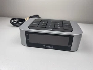 Timex Alarm Clock T123S Silver Simple Set LED Display Tested Works  - Picture 1 of 8