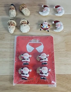 Vintage Button Covers Different Santa's Lot Of 12 - Picture 1 of 15
