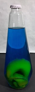 Vintage Lava Lamp Blue Yellow Retro Bottle Cap Large 9.5" Tall - Picture 1 of 6