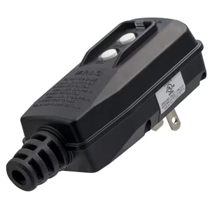 4.67 In. 15 Amp Auto Reset 2 Prong Portable GFCI Replacement Right Angle Plug As - Picture 1 of 10