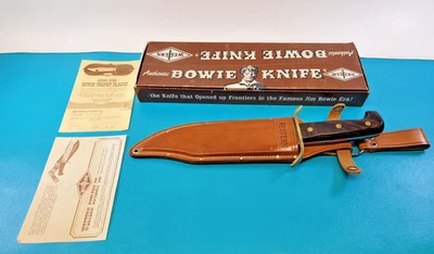 Cuchillo Bowie Western W49 vintage H + funda caja de fábrica y papeles c. 1984 TR757 Foto 1 de 4