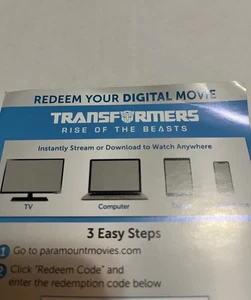 Transformers • Rise of the Beasts • Digital Only Unused New - Picture 1 of 1