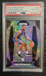 DENNIS SMITH JR. 2017-18 Panini Prizm White Sparkle RC SP #99 MAVERICKS - PSA 10 - Picture 1 of 2