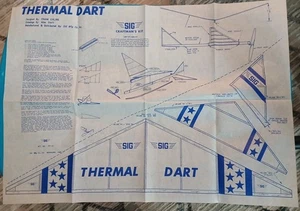 Vintage SIG Thermal Dart Model Airplane Plan – Frank Ehling – FF-12 Blue Print - Picture 1 of 4