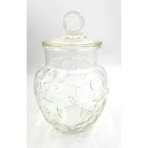 Vintage Hazel Atlas Cookie Jar Clear Glass with Gingerbread Man 10.5” - Picture 1 of 3