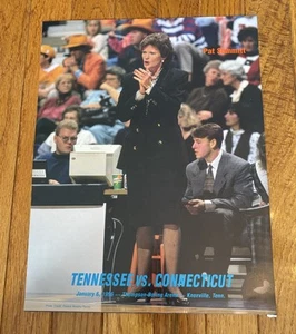 1996 Tennessee Lady Vols Pat Summitt 14.5”x11” Souvenir Connecticut Game Poster - Picture 1 of 8