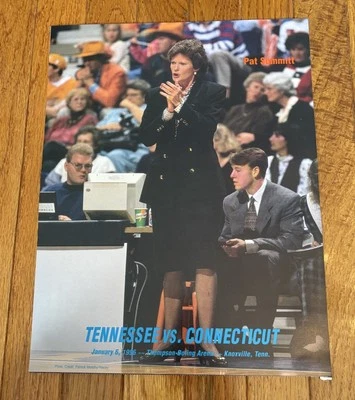 1996 Tennessee Lady Vols Pat Summitt 14.5”x11” Souvenir Connecticut Game Poster - Image 1 of 4