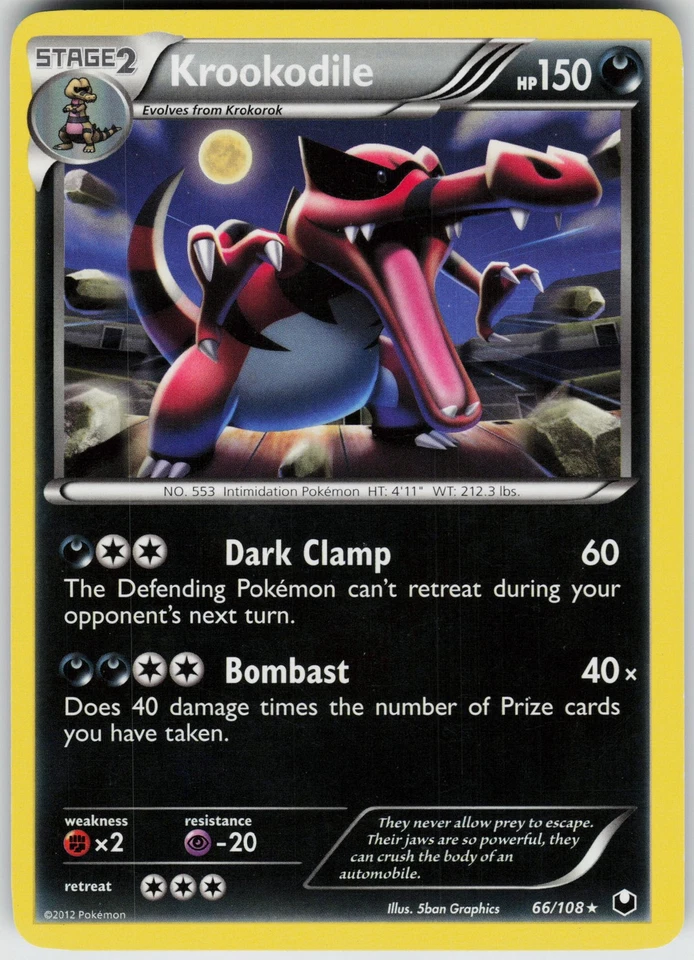 Pokemon Krookodile - 66/108 066/108 Deck Exclusives Rare card - Image 1 of 2