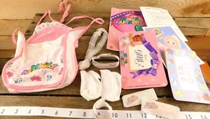 Vintage Mattel Magic Nursery Doll Pieces Bag Paperwork Baby Book ID Bracelets - Picture 1 of 7