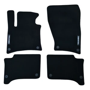 Velour Car Floor Mats For VW Touareg Waterproof Black Carpet Rugs Auto Liners - Bild 1 von 11
