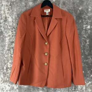 Giacca blazer Talbots Petite taglia 16 misto lana cashmere carriera arancione dentellato - Foto 1 di 10