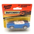Matchbox Superfast #22 Mitsubishi Spyder niebieski. krótka kartka. Made in Thailand