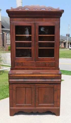 Small Mahogany Empire Secretary with Bookcase Top circa 1840 Cover