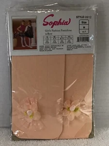 Sophia Girl's Fashion Pantyhose w/Bow 8912 Pink M 4-7 - Picture 1 of 4