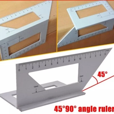 Regla de carpintería 45/90 grados inglete calibre carpintero regla angular Foto 1 de 4