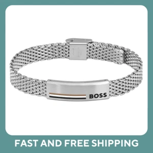 BOSS Men's Alen Ionic Plated 1580611 Link Bracelet, SILVER, One Size - Picture 1 of 3