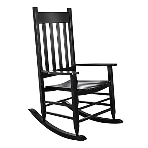 Wooden Rocking Chair, Black Cover