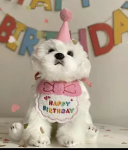 Pet Birthday Saliva Towel And Towel&Hat Set For Cat&Dog - Picture 1 of 8